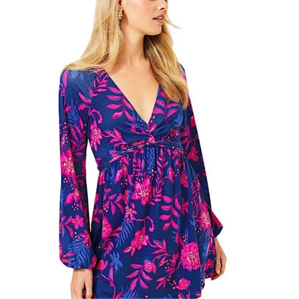 NWT Lilly Pulitzer Vibrant Pink and Blue Mini Dress size XXS
